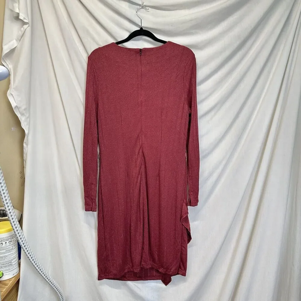 Sam Edelman Dress‎ Long Sleeve Sheath Cocktail Mini Short Red Knit Size 12 NWT